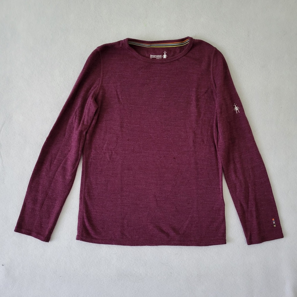 Smartwool Kids XL Merino 250 Base Layer Long Sleeve Shirt Plum Purple Wool Top